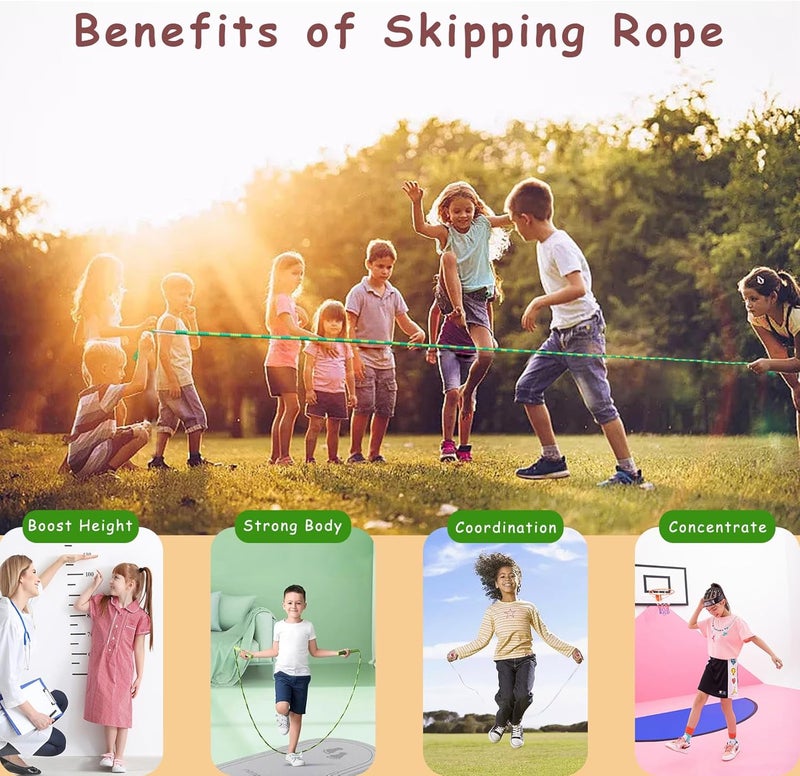 TYSISKNO Jump Rope for Kids Girls and Boys, Soft Beaded Jump Ropes, Adjustable Skipping Rope, Tangle-Free Segmented Rope for Kid and Women Men Adults Exercise, Keeping Fit, Training - 9.2Ft - Image 5